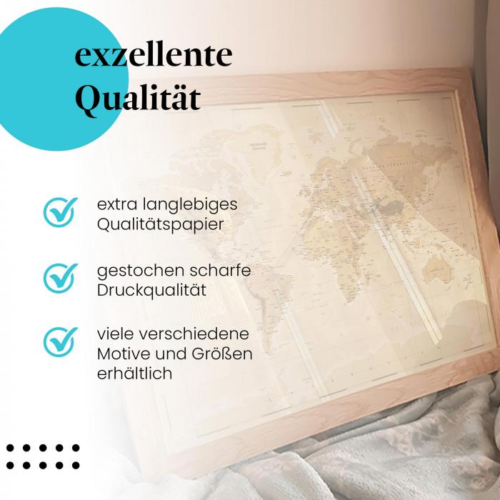 Preview: Vintage Weltkarte: Reise & Globetrotter | Postereck 0610