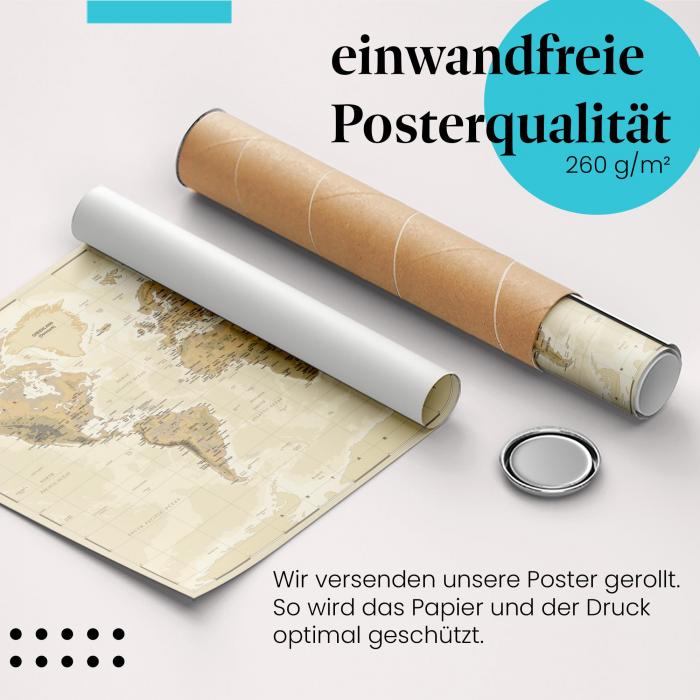 Preview: Vintage Weltkarte: Reise & Globetrotter | Postereck 0610