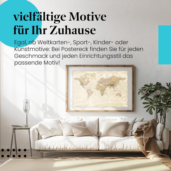 Preview: Vintage Weltkarte: Reise & Globetrotter | Postereck 0610