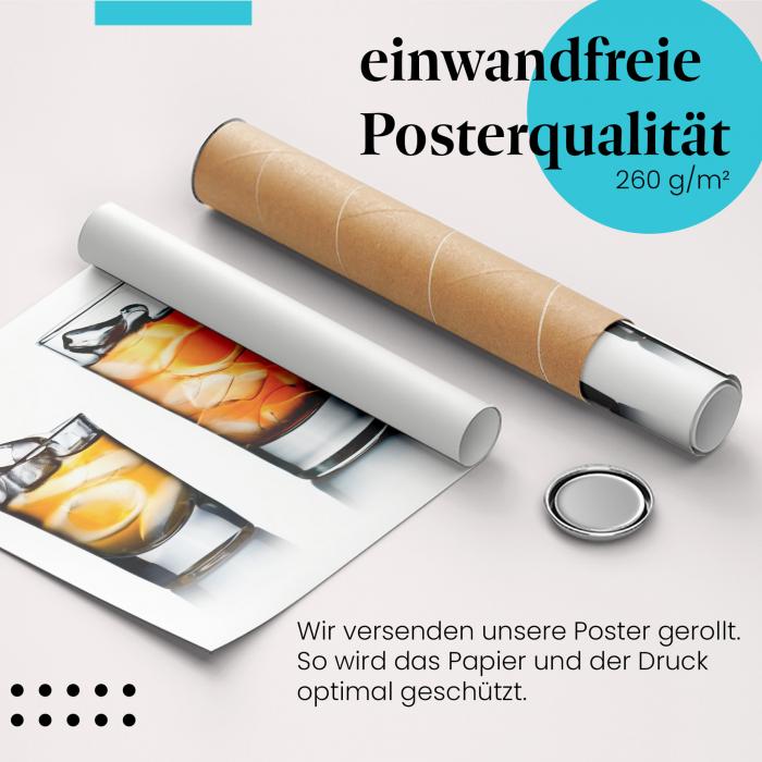 Gerolltes Poster "Whiskey". Whiskey-Kultur, sicher verpackt.