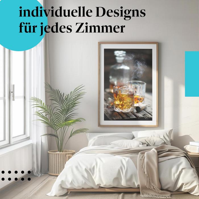 Schlafzimmer Deko: "Whiskey" Poster: Entspannung & Genuss nach Feierabend.