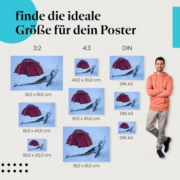 Wintercamping Poster: Finde die ideale Größe für dein Zuhause!