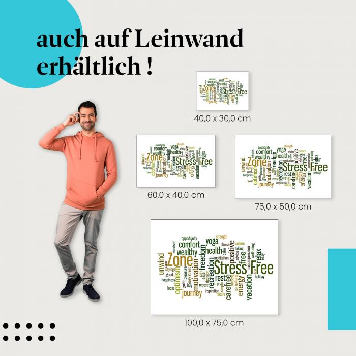 "Stressfrei" Leinwandbild: Ein Aufruf zur Entspannung