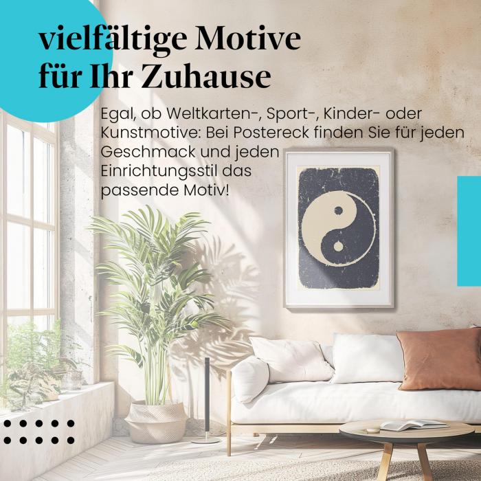 Dieses Leinwandbild mit dem Yin-und-Yang-Symbol ist ein Hingucker und versprüht fernöstliche Philosophie.