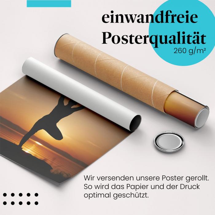 Gerolltes Poster "Yoga & Natur". Entspannung & Achtsamkeit, sicher verpackt.