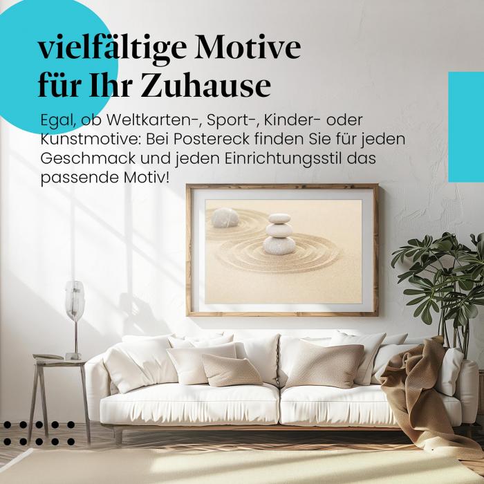 Dieses Leinwandbild bringt die Ruhe des Zen in Ihr Zuhause.