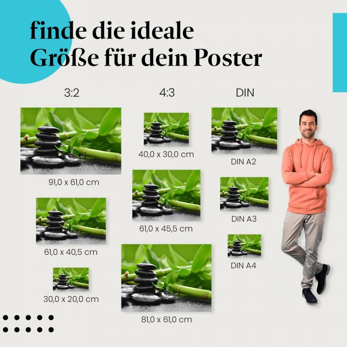 Steine & Bambus Poster: Zen-Atmosphäre!