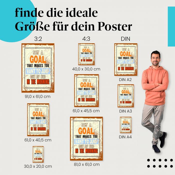 "Motivation für den Morgen" Poster: Ziele erreichen!