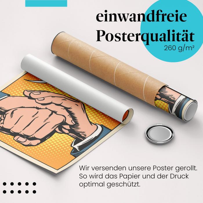 Gerolltes Poster "Zusammenhalt" - Gemeinschaft & Stärke, sicher verpackt.