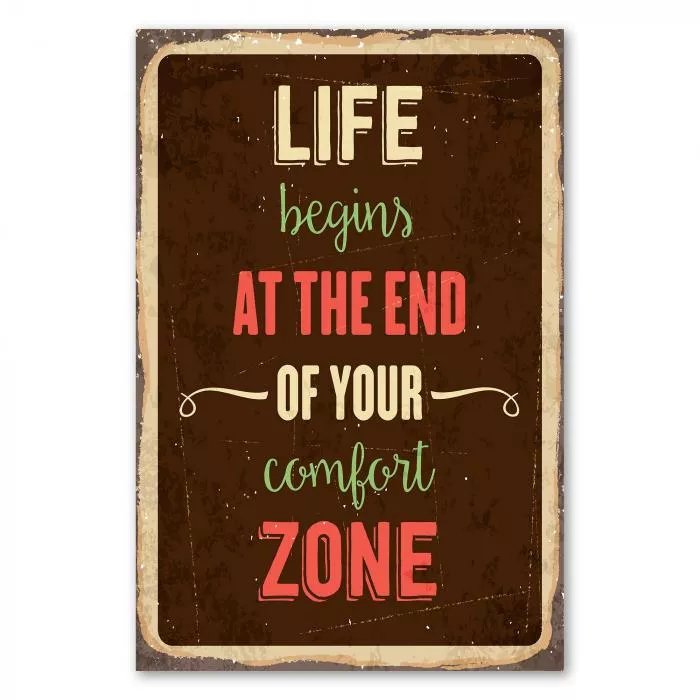 Braunes Vintage-Schild mit dem Spruch: 