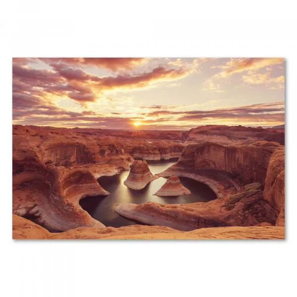 Luftaufnahme: Horseshoe Bend im Sonnenuntergang, Colorado River. Luftaufnahme: Horseshoe Bend im Sonnenuntergang, Colorado River.