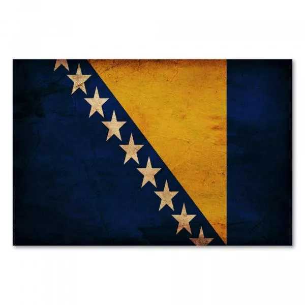 Flagge Bosnien und Herzegowina im Grunge-Stil: Die Sterne symbolisieren die Hoffnung auf ein vereintes Europa. Flagge Bosnien und Herzegowina im Grunge-Stil: Die Sterne symbolisieren die Hoffnung auf ein vereintes Europa.