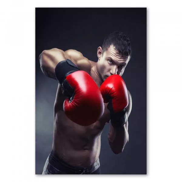 Boxer, rote Boxhandschuhe, Ring, bereitet sich auf Kampf vor. Boxer, rote Boxhandschuhe, Ring, bereitet sich auf Kampf vor.