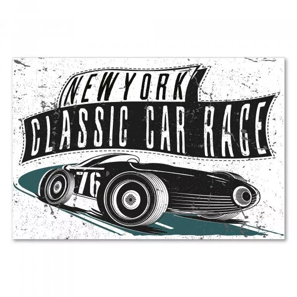 Klassischer Rennwagen mit Startnummer 76 beim New York Classic Car Race - Rasante Action. Klassischer Rennwagen mit Startnummer 76 beim New York Classic Car Race - Rasante Action.