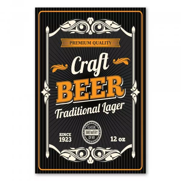 Craft Beer Etikett (Vintage): Ornamente & "Craft Beer Traditional Lager". Craft Beer Etikett (Vintage): Ornamente & "Craft Beer Traditional Lager".