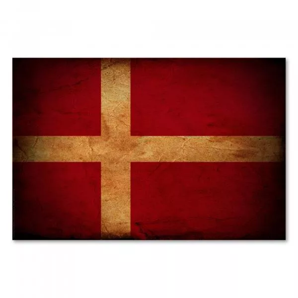 Dänische Flagge im Vintage-Stil: Die "Dannebrog" ist die älteste Nationalflagge der Welt und gilt als Geschenk des Himmels. Dänische Flagge im Vintage-Stil: Die "Dannebrog" ist die älteste Nationalflagge der Welt und gilt als Geschenk des Himmels.