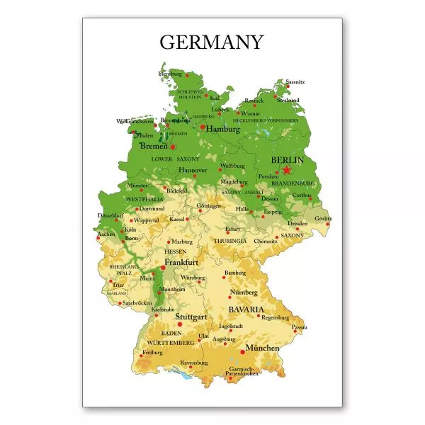 Detaillierte Deutschlandkarte mit Bundesländern und wichtigsten Städten - perfekt für Reiseplanung und Orientierung. Detaillierte Deutschlandkarte mit Bundesländern und wichtigsten Städten - perfekt für Reiseplanung und Orientierung.