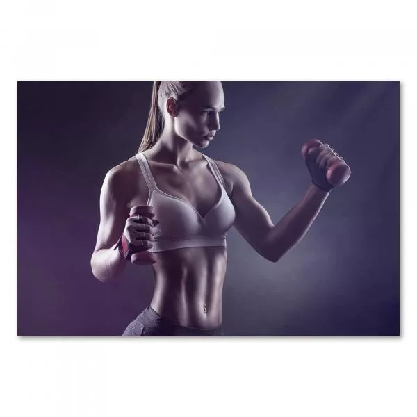 Eine junge Frau im Sportoutfit hebt konzentriert Hanteln und trainiert ihre Armmuskulatur. Ihr durchtrainierter Körper und ihr fokussierter Blick stehen im Mittelpunkt. Eine junge Frau im Sportoutfit hebt konzentriert Hanteln und trainiert ihre Armmuskulatur. Ihr durchtrainierter Körper und ihr fokussierter Blick stehen im Mittelpunkt.