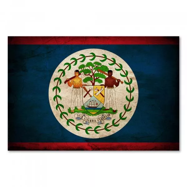 Flagge Belizes im rustikalen Stil: Die Figuren symbolisieren die Holzwirtschaft, die für Belize wichtig ist. Flagge Belizes im rustikalen Stil: Die Figuren symbolisieren die Holzwirtschaft, die für Belize wichtig ist.