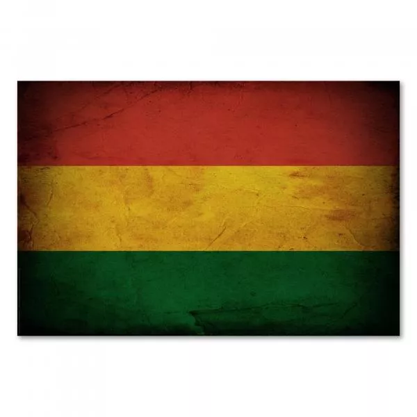 Bolivianische Flagge im Vintage-Stil, Rot für Blut, Gelb für Reichtum, Grün für Vegetation. Bolivianische Flagge im Vintage-Stil, Rot für Blut, Gelb für Reichtum, Grün für Vegetation.