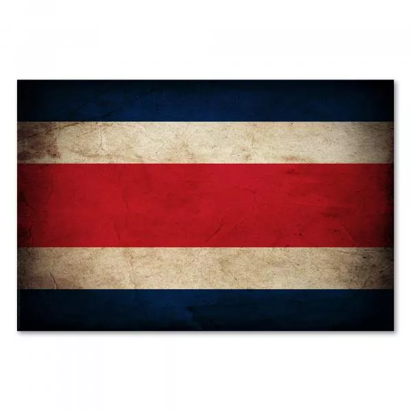 Flagge Costa Ricas im Grunge-Design: Die Farben Blau-Weiß-Rot stehen für den Himmel, die Reinheit und das Blut der Helden. Flagge Costa Ricas im Grunge-Design: Die Farben Blau-Weiß-Rot stehen für den Himmel, die Reinheit und das Blut der Helden.