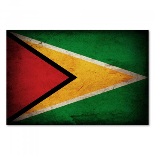Flagge Guyana: Farbenfroh und dynamisch: Die Farben stehen für die verschiedenen Bevölkerungsgruppen.
