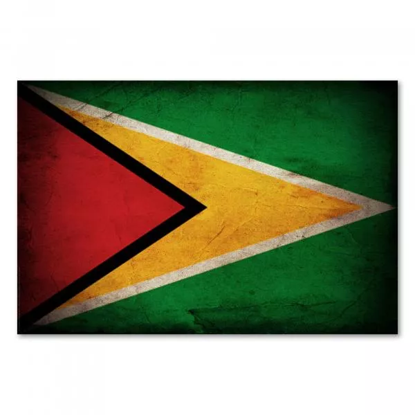 Flagge Guyana: Farbenfroh und dynamisch: Die Farben stehen für die verschiedenen Bevölkerungsgruppen. Flagge Guyana: Farbenfroh und dynamisch: Die Farben stehen für die verschiedenen Bevölkerungsgruppen.