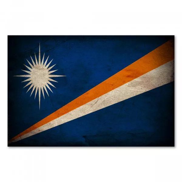 Marshallinseln Flagge - Strahlender Stern: Der Stern repräsentiert die Inselgruppe, die Farben den Mut und den Frieden. Marshallinseln Flagge - Strahlender Stern: Der Stern repräsentiert die Inselgruppe, die Farben den Mut und den Frieden.