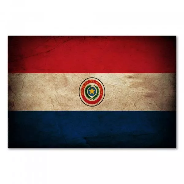 Flagge Paraguay: Wappen & Streifen: Das Wappen zeigt den Stern der Freiheit und die Worte "Frieden und Gerechtigkeit". Flagge Paraguay: Wappen & Streifen: Das Wappen zeigt den Stern der Freiheit und die Worte "Frieden und Gerechtigkeit".