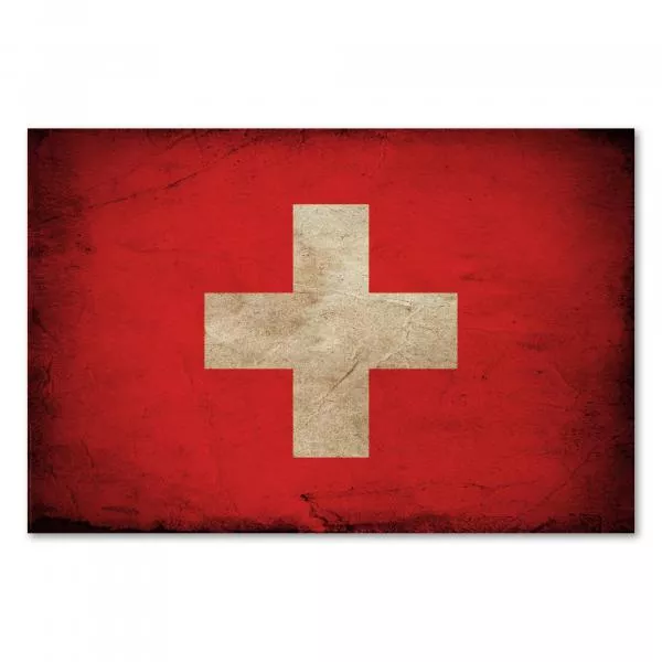 Schweizer Flagge im Grunge-Stil: Das weiße Kreuz auf rotem Grund steht für das Christentum. Schweizer Flagge im Grunge-Stil: Das weiße Kreuz auf rotem Grund steht für das Christentum.