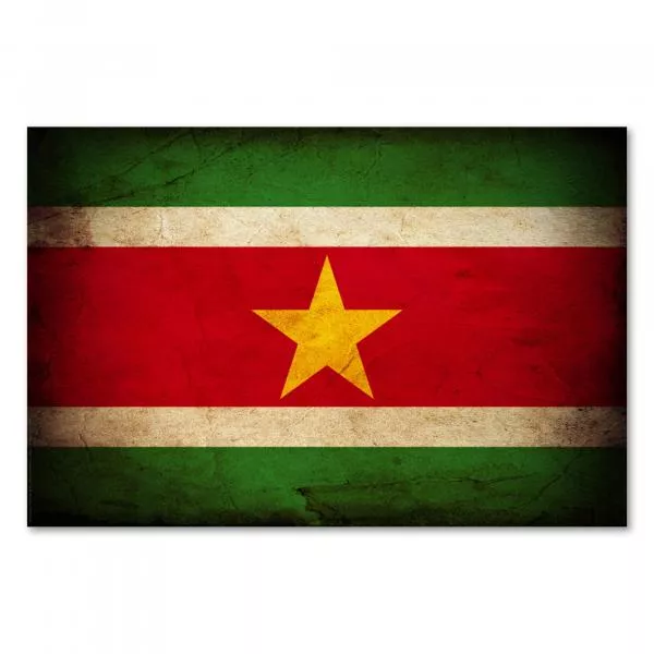 Flagge Suriname: Stern der Hoffnung: Der Stern symbolisiert die Einheit der verschiedenen Bevölkerungsgruppen. Flagge Suriname: Stern der Hoffnung: Der Stern symbolisiert die Einheit der verschiedenen Bevölkerungsgruppen.
