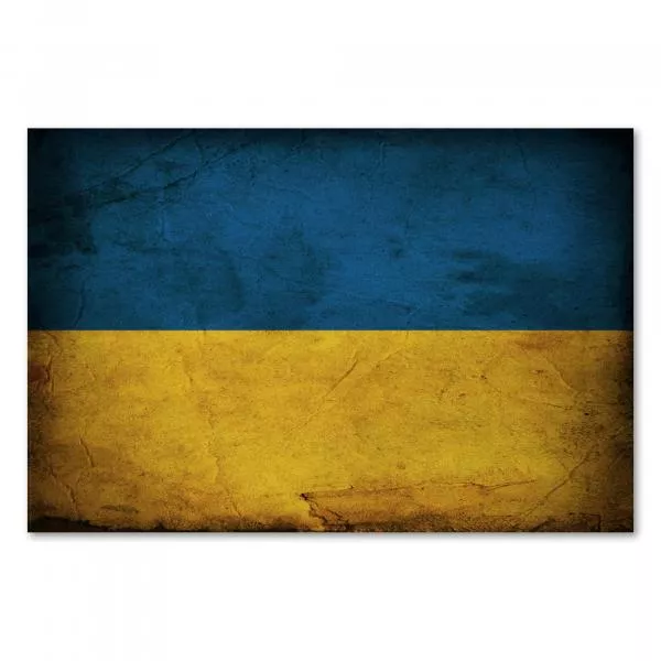Ukrainische Flagge im Vintage-Look: Blau steht für den Himmel, Gelb für die Kornfelder. Ukrainische Flagge im Vintage-Look: Blau steht für den Himmel, Gelb für die Kornfelder.