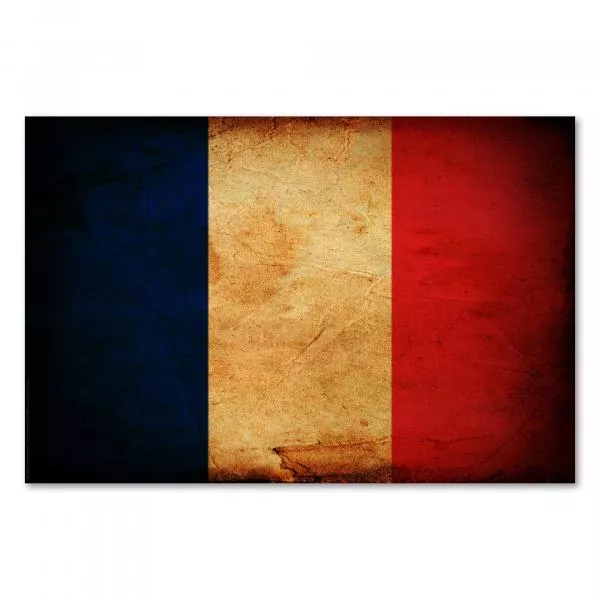 Französische Flagge im Vintage-Stil: Blau und Rot stehen für Paris, Weiß symbolisiert die Monarchie. Französische Flagge im Vintage-Stil: Blau und Rot stehen für Paris, Weiß symbolisiert die Monarchie.