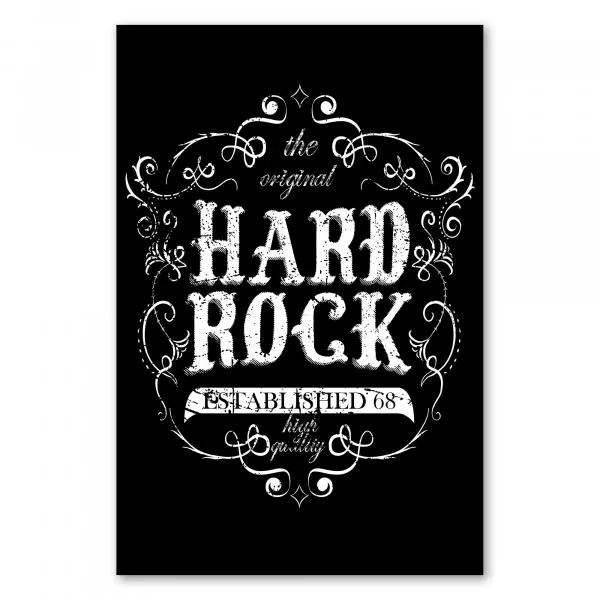 "The Original Hard Rock - Established 68" - ein weißes Vintage-Logo auf schwarzem Hintergrund für Musikliebhaber. "The Original Hard Rock - Established 68" - ein weißes Vintage-Logo auf schwarzem Hintergrund für Musikliebhaber.