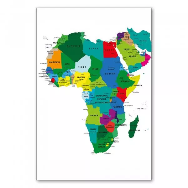 Eine farbenfrohe politische Landkarte von Afrika zeigt alle Länder mit ihren Grenzen und Hauptstädten. Eine farbenfrohe politische Landkarte von Afrika zeigt alle Länder mit ihren Grenzen und Hauptstädten.