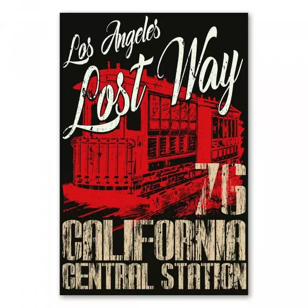 Nostalgisches Design: California Central Station in Los Angeles mit historischem Zug. Nostalgisches Design: California Central Station in Los Angeles mit historischem Zug.