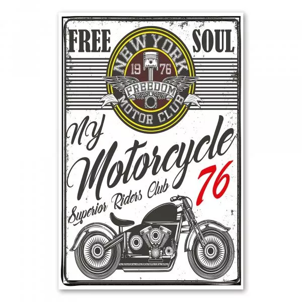 Vintage-Design: Detailliert gezeichnetes Motorrad & Schriftzug "My Motorcycle" . Vintage-Design: Detailliert gezeichnetes Motorrad & Schriftzug "My Motorcycle" .