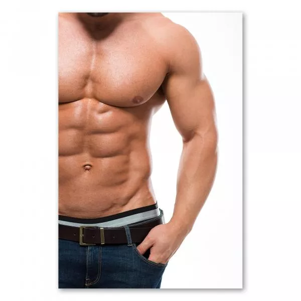 Muskulöser Oberkörper, definierte Bauch- & Brustmuskeln, Fokus auf Körper. Muskulöser Oberkörper, definierte Bauch- & Brustmuskeln, Fokus auf Körper.