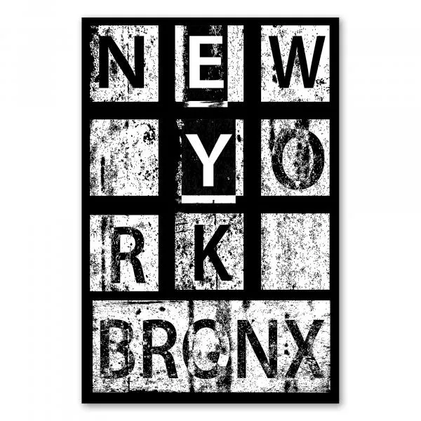 Der Name "New York Bronx" im Used-Look. Der Name "New York Bronx" im Used-Look.