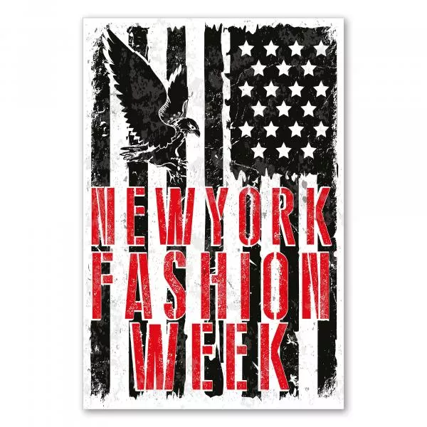 New York Fashion Week: Design mit US-Flagge & Adler symbolisiert Stil, Trends & Modewelt. New York Fashion Week: Design mit US-Flagge & Adler symbolisiert Stil, Trends & Modewelt.