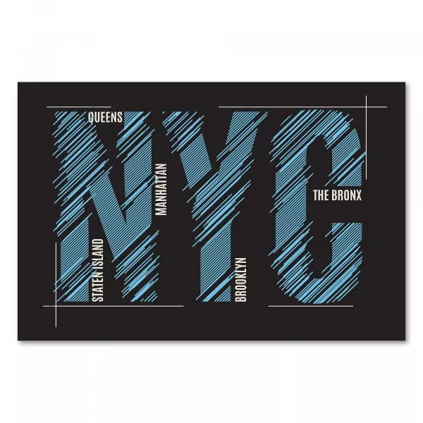 Typografie "NYC" & Namen der New Yorker Stadtteile - modernes Design. Typografie "NYC" & Namen der New Yorker Stadtteile - modernes Design.