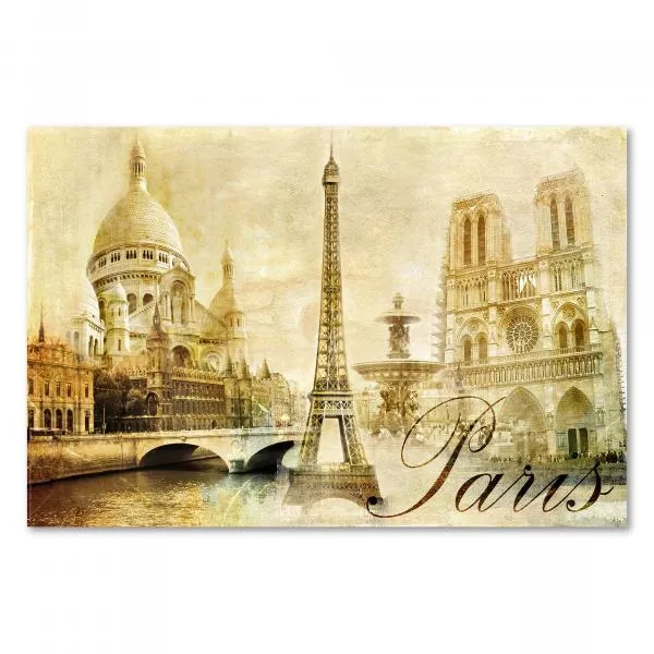 Diese Collage zeigt die bekanntesten Wahrzeichen von Paris: den Eiffelturm, Sacré-Cœur und Notre Dame. Diese Collage zeigt die bekanntesten Wahrzeichen von Paris: den Eiffelturm, Sacré-Cœur und Notre Dame.