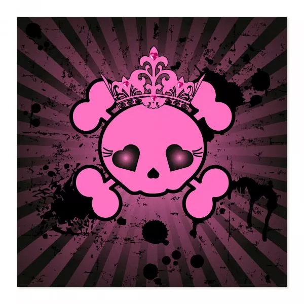 Pinker Totenkopf, Krone, Herzen, Grunge-Hintergrund - Emo/Gothic. Pinker Totenkopf, Krone, Herzen, Grunge-Hintergrund - Emo/Gothic.