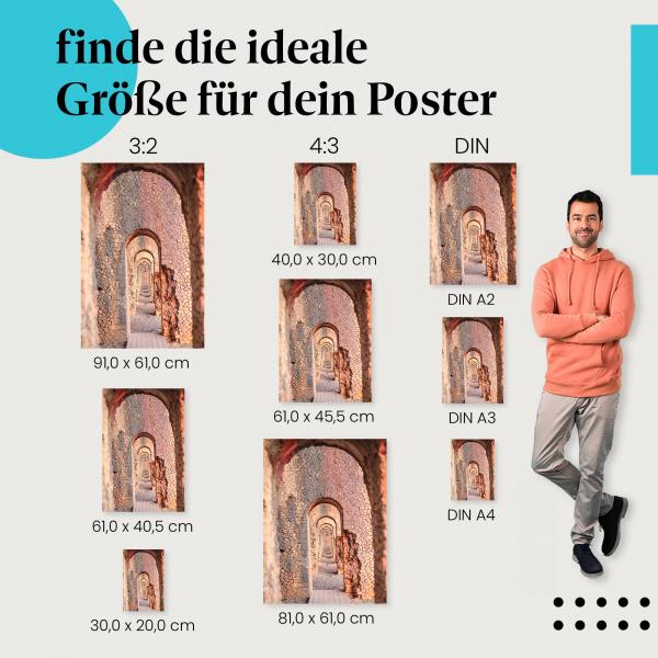 Steinbögen, Poster: Reihe, antik, Ferne.