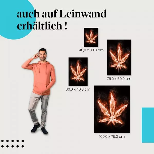 Abstrakt: Brennendes Cannabisblatt | Postereck 0454 Abstrakt: Brennendes Cannabisblatt | Postereck 0454