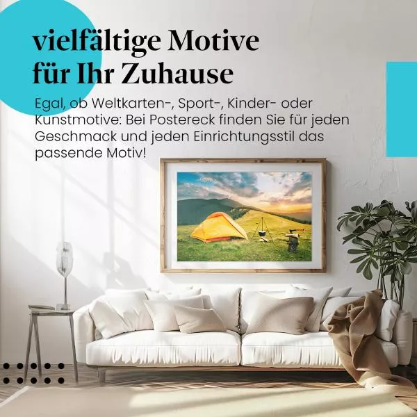 Zelt in den Bergen | Postereck 3357 Zelt in den Bergen | Postereck 3357