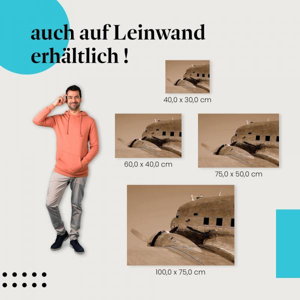 "Flugzeug Oldtimer" Leinwandbild. Verschiedene Größen für dein Zuhause, setze Akzente!