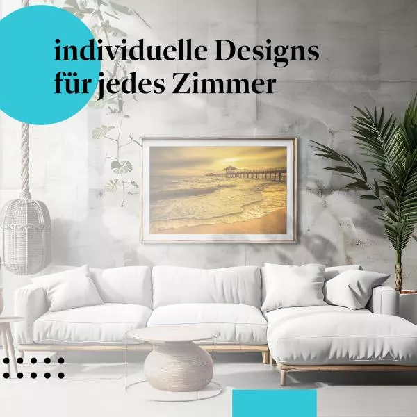 Magischer Sonnenuntergang am Strand: Goldenes Licht | Postereck 0470 Magischer Sonnenuntergang am Strand: Goldenes Licht | Postereck 0470