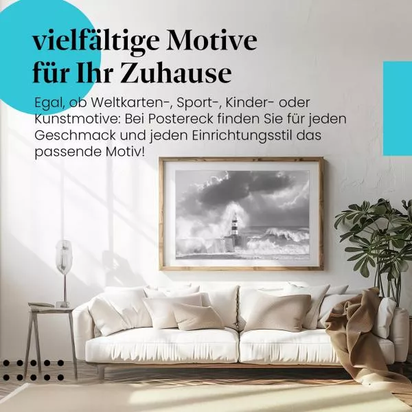 Leuchtturm im Sturm: Schwarz-Weiß & Dramatik | Postereck 0452 Leuchtturm im Sturm: Schwarz-Weiß & Dramatik | Postereck 0452