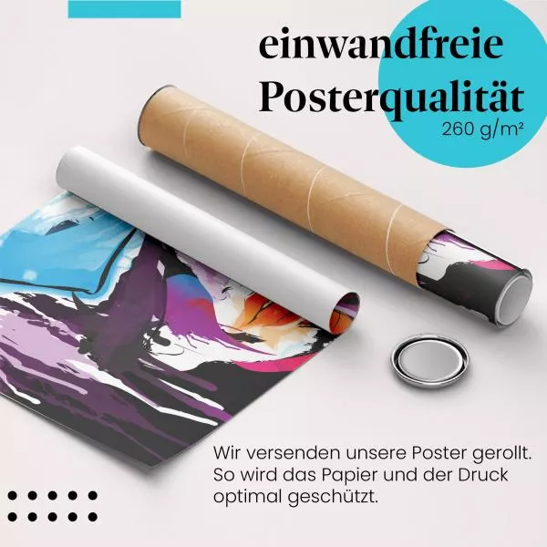 Abstrakte Kunst: Frau mit Hut & Farbe | Postereck 0834 Abstrakte Kunst: Frau mit Hut & Farbe | Postereck 0834